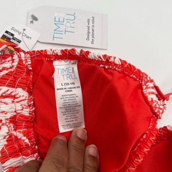 Time and Tru Women's Allover Smock Swim Top SZ L NWT - Picture 6 of 6